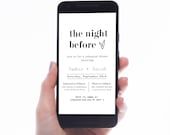 Hannah | Digital Rehearsal Dinner Invitation, Modern Minimalist Wedding Rehearsal Evite, Electronic Dinner Invite, Editable Template, Evite