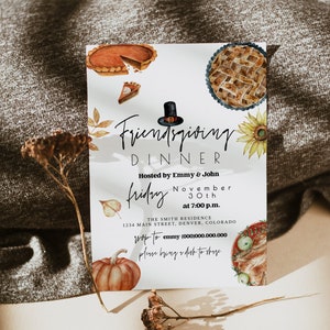 Friendsgiving Invitation Editable, Friendsgiving Dinner Invitation Template, Editable Friendsgiving Invitation, Friendsgiving Dinner, Evite image 2