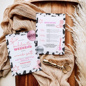 Disco Bachelorette Party Invite,  Space Cowgirl Bachelorette Party, Bachelorette Itinerary, Let&#39;s Go Girls, Nashville Bachelorette Itinerary