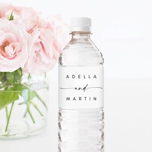 Wedding Bottle Label Template, Printable Water Bottle Label Template, Minimalist Water Bottle Label, Modern Wedding Water Label DIY