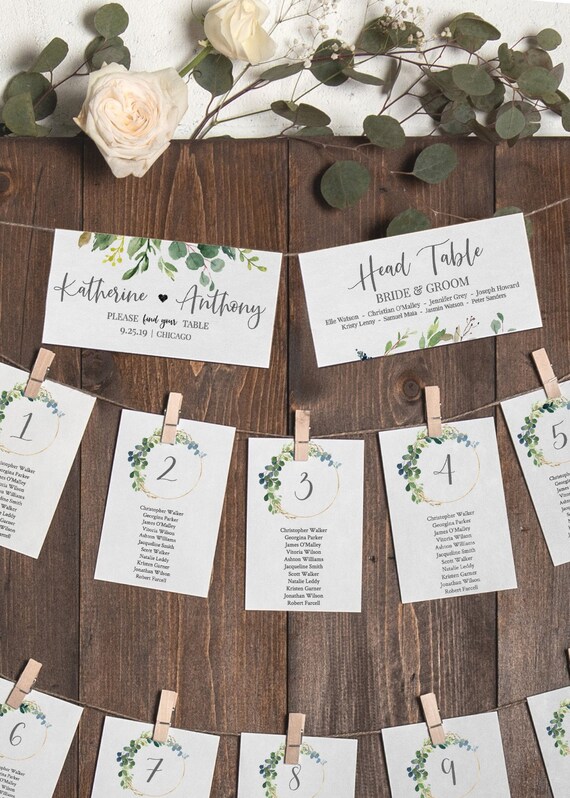 Editable Wedding Seating Chart Template