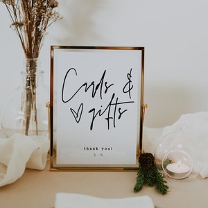 ELLIA | Modern Cards and Gifts Wedding Sign, Printable Cards and Gifts Sign, Minimalist Wedding Cards and Gifts, Wedding Signs Template, DIY