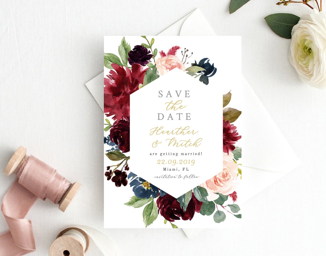 Save the Date Template Download, INSTANT DOWNLOAD, Printable Wedding ...