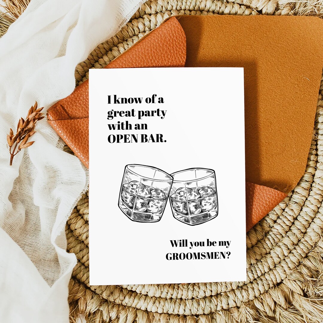 Groomsmen Best Man Proposal Card, Groomsmen Proposal Card Template ...