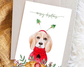 Dogs Greeting Cards Christmas, Holiday Dogs Cards, Christmas Dogs Cards, Gift for Dogs Lovers, Editable Christmas Cards Template, Printable