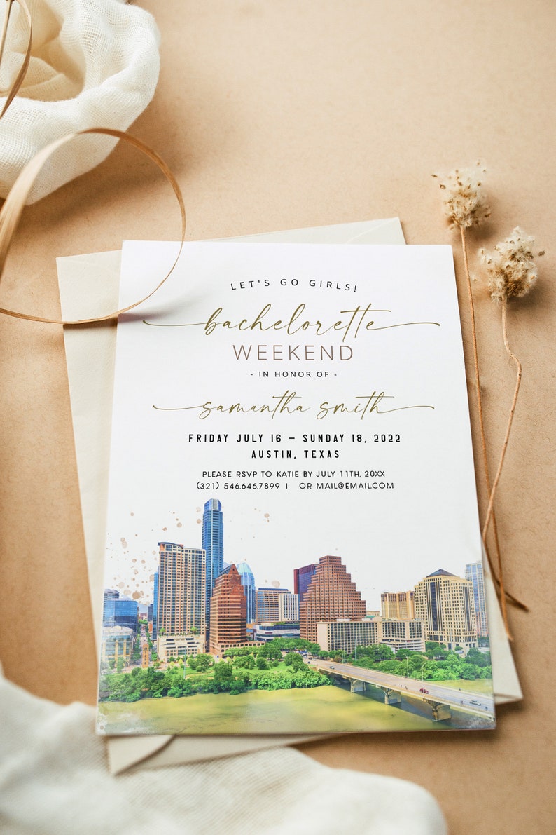 Austin Texas Bachelorette Invitation & Itinerary Template Etsy