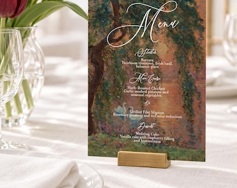 Vintage Wedding Menu Template, Editable Canva Menu, Fine Art Wedding Menu, Painting Dinner Menu, Romantic Garden Wedding, Monet Wedding