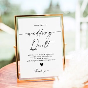 Please Sign Our Wedding Quilt, Minimalist Wedding Signs, Wedding Quilt Guestbook Sign, Wedding Decor Signs, Quilt Square Guest Book