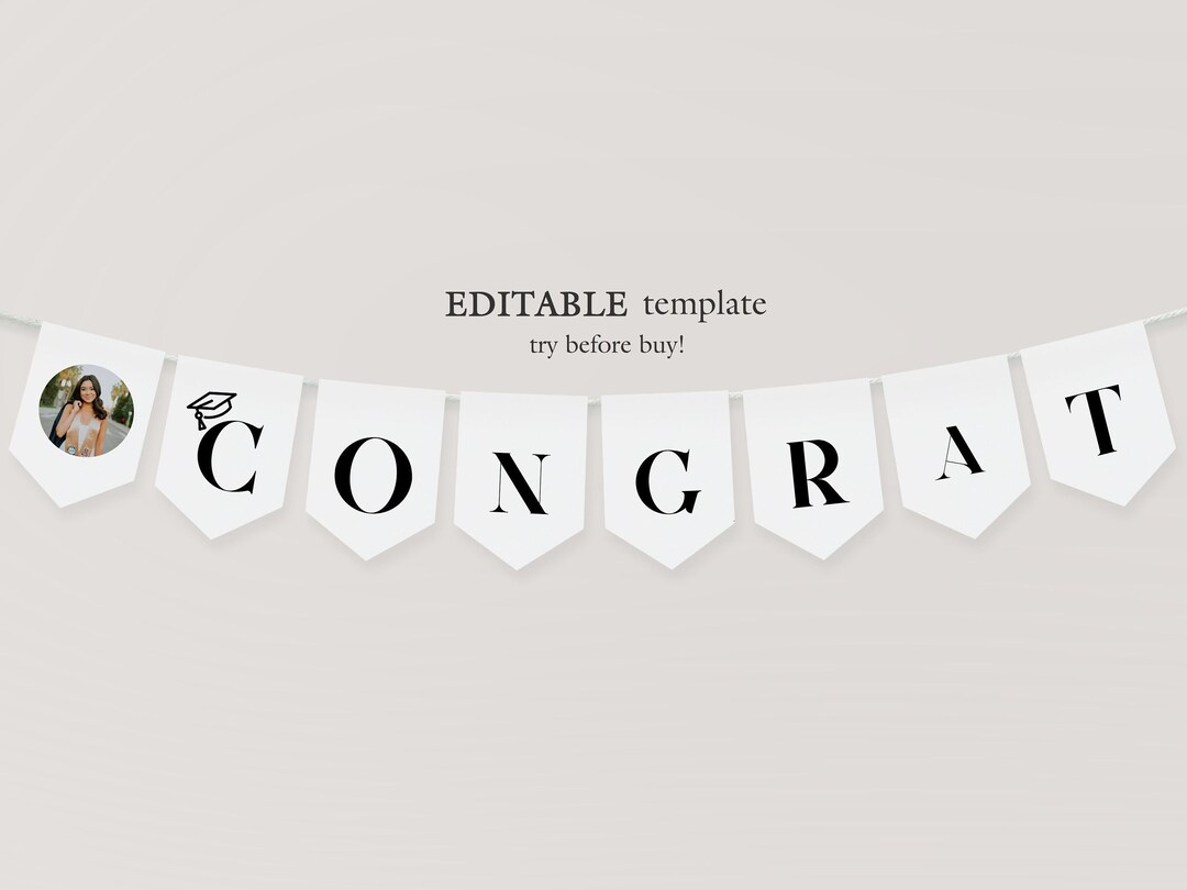 Graduation Banner Template, Graduation Decorations 2022, Modern