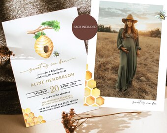 Bee Baby Shower Invitation Template Set, Bee Baby Shower Invite, Honey Baby Shower Invite, Bumble Bee Baby Shower Invitation Templett