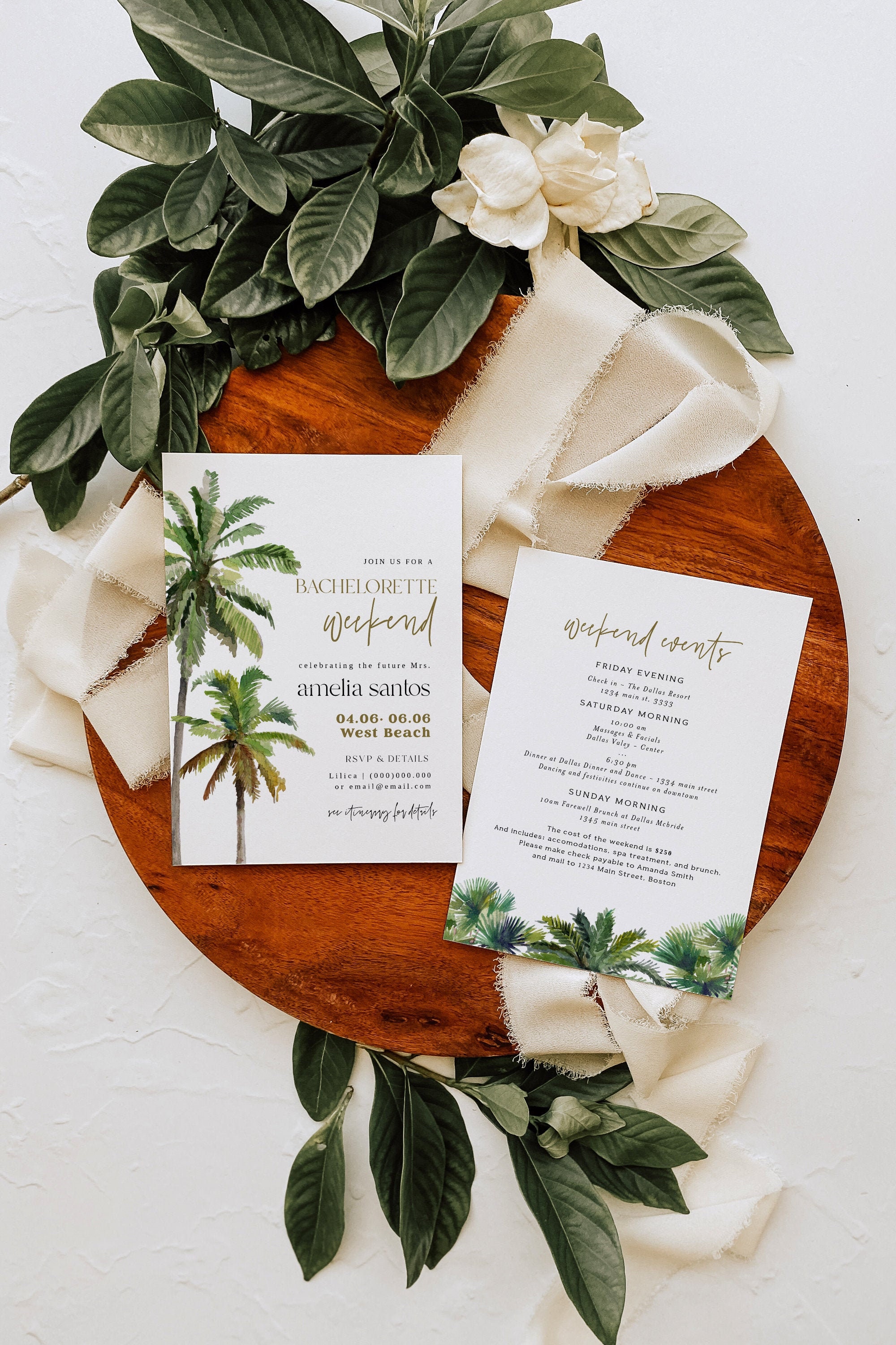 Clairo Tropical Bachelorette Invitation Bachelorette Invitation Itinerary Template Beach Bachelorette Invite Bachelorette