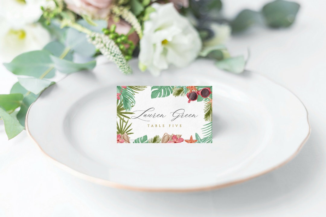 Bridal Shower Place Cards Template, 100% Editable Text, Folded and Flat, INSTANT DOWNLOAD, DIY ...