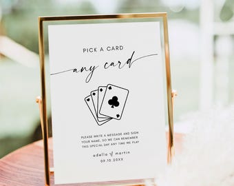 Playing Cards Guest Book Sign, Wedding Guestbook Sign, Pick a Card Any Card Guestbook Sign, Unique Wedding Guest Book, Sign Our Guestbook