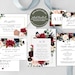 Burgundy Wedding Invitation Template Set, Merlot wedding invitation, Wedding Invitation Template Instant Download, Burgundy, Boho Wedding