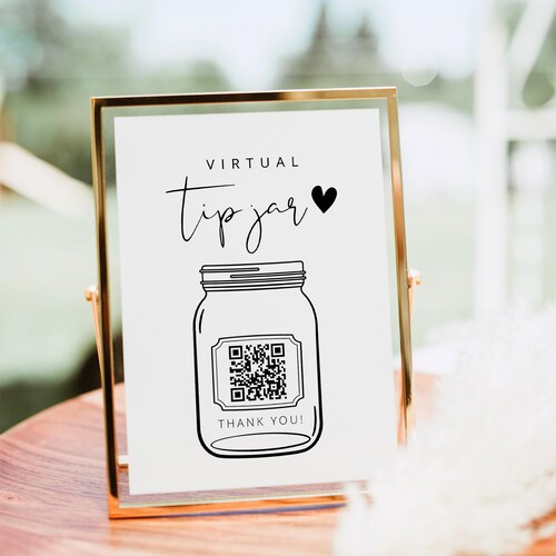 Printable Virtual Tip Jar Venmo Payment Sign QR Code Sign Etsy