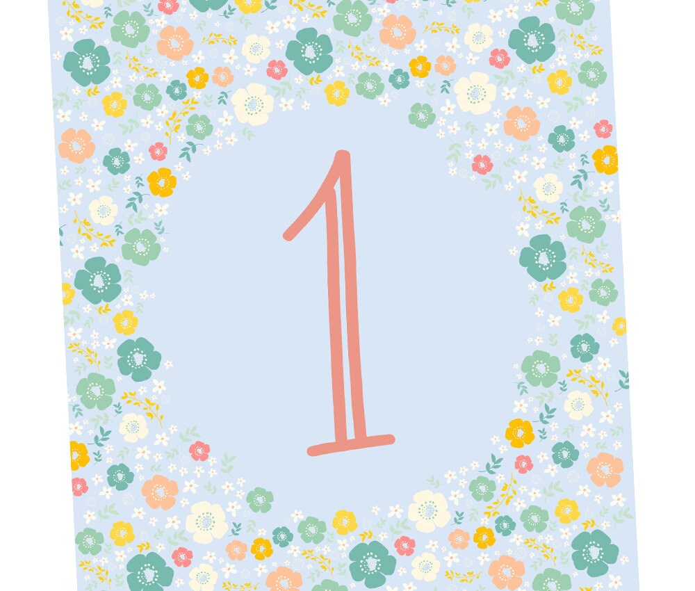 One 1st Birthday Invitation Printable. Floral 1st Birthday | Etsy