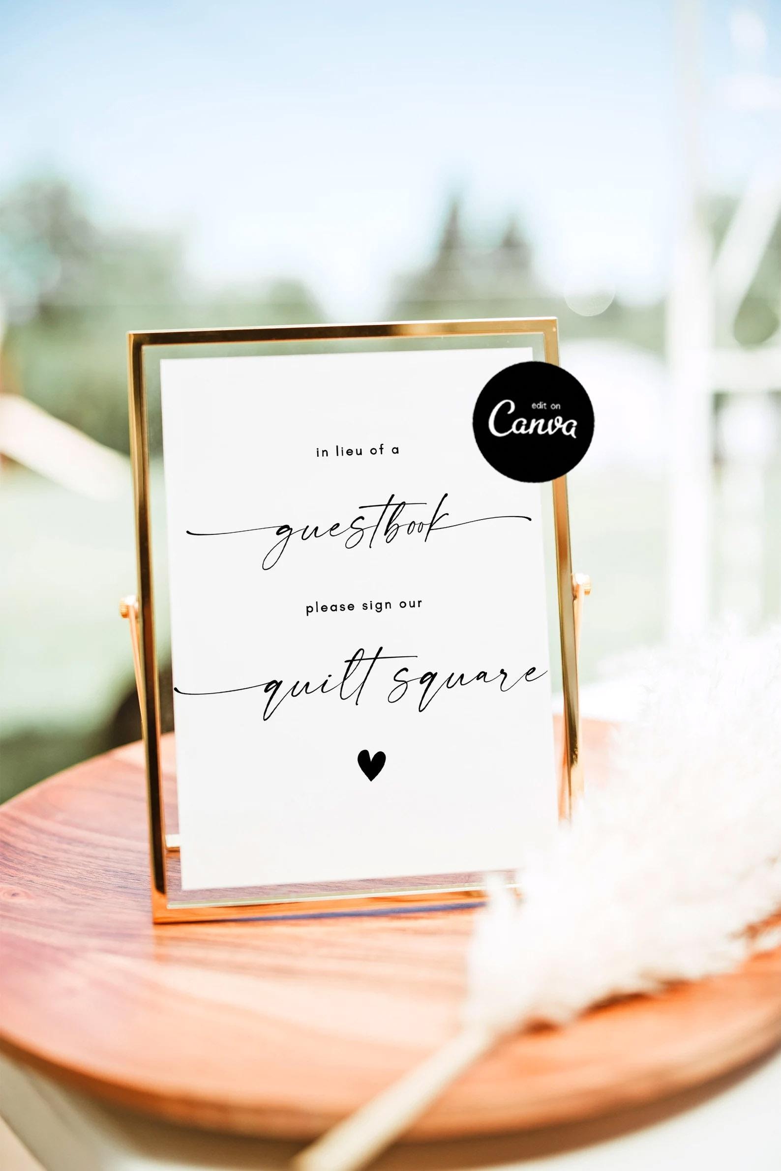 Please Sign A Quilt Square, Wedding Signs, Wedding Quilt Guestbook ...