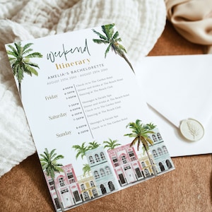 Charleston Bachelorette Itinerary Template, Rainbow Row Bachelorette ...