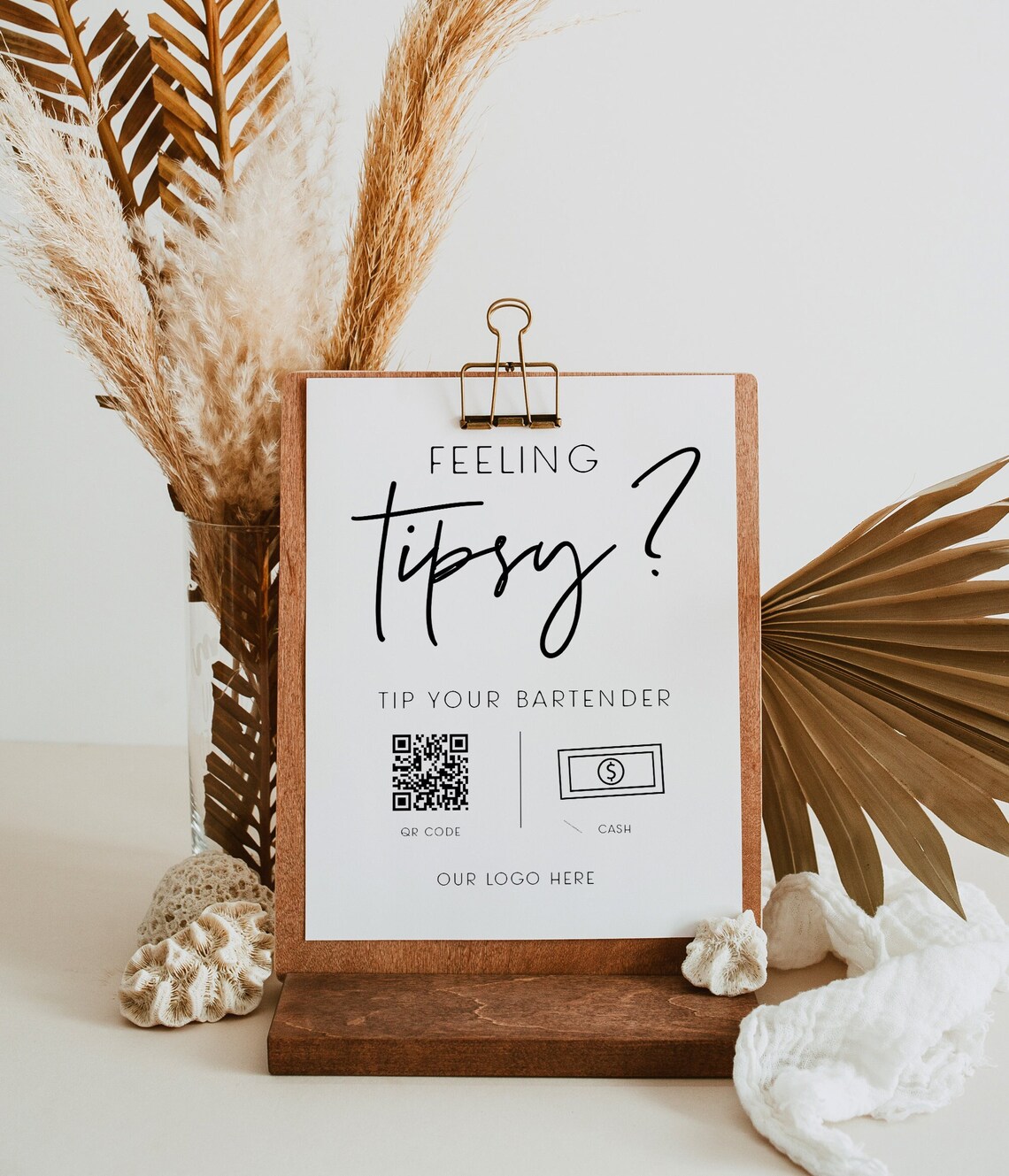 ELLIA Feeling Tipsy Jar Sign Bartender Tip Sign Modern Etsy