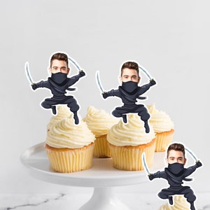 Ninja Cupcake Toppers Printable, Ninja Birthday Decorations, Ninja Cake ...