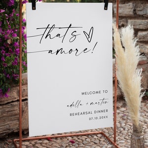 Amore Welcome Sign, Italian Rehearsal Dinner Welcome Sign, That's Amore Bridal Shower Welcome Sign, Italian Themed Bridal Shower Sign