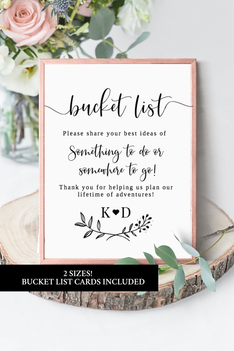 Wedding Bucket List Bucket List Wedding Bucket List Guest Etsy