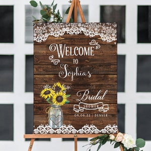 Sunflower Bridal Shower SIgn, Sunflower Wedding Welcome Sign, Bridal Shower Sign Printable, Bridal Shower Banner, Wedding Shower Banner