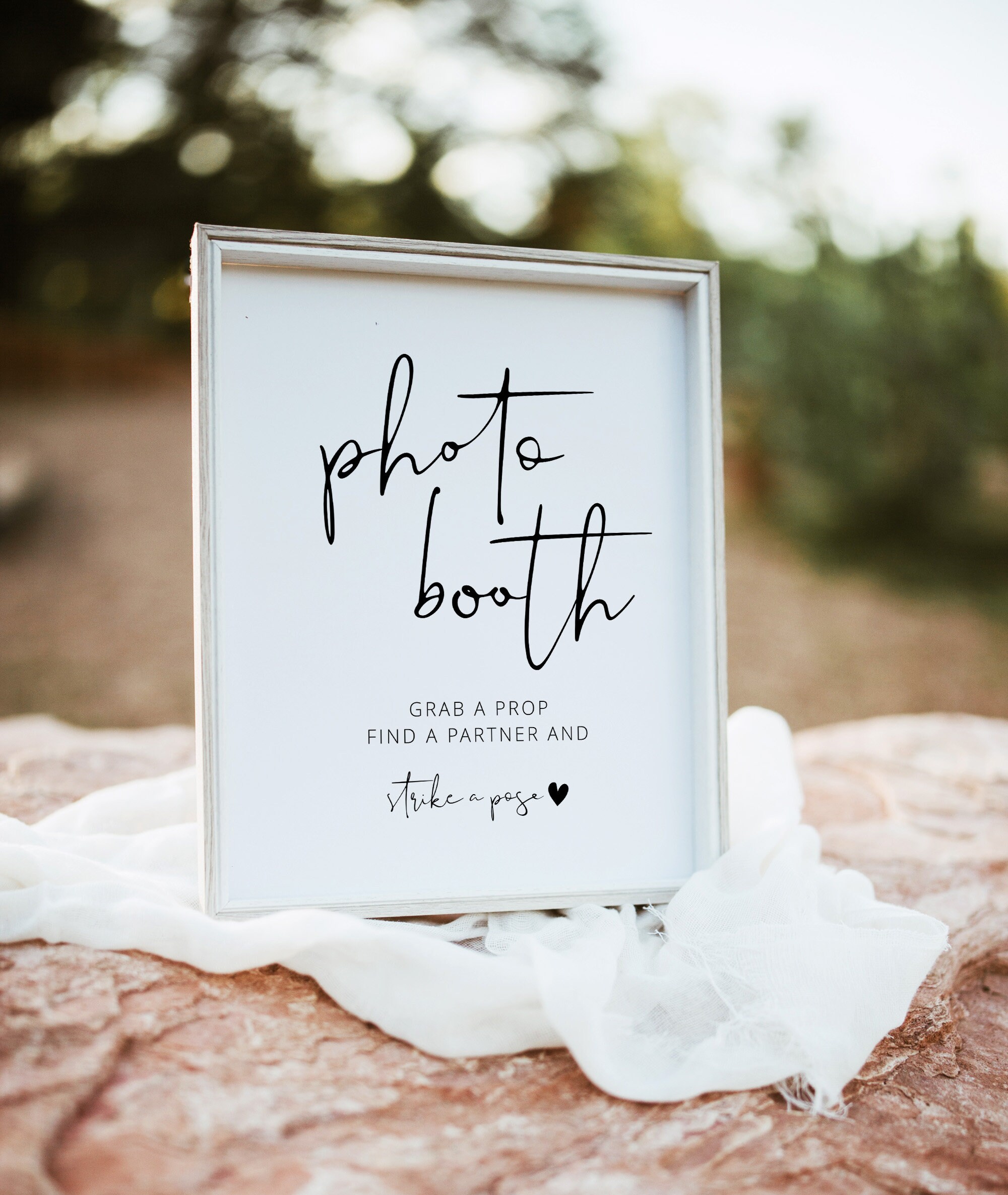 Photo Booth Sign Template Wedding, Strike A Pose Sign, Wedding ...