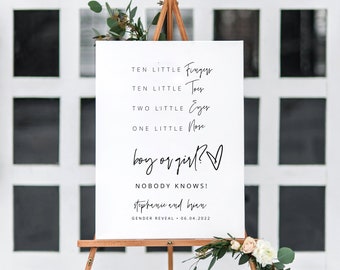Gender Reveal Baby Shower Sign, Gender Reveal Baby Shower Guess Sign, Boy or Girl Baby Game, Modern Baby Reveal Shower Sig, He or She Reveal
