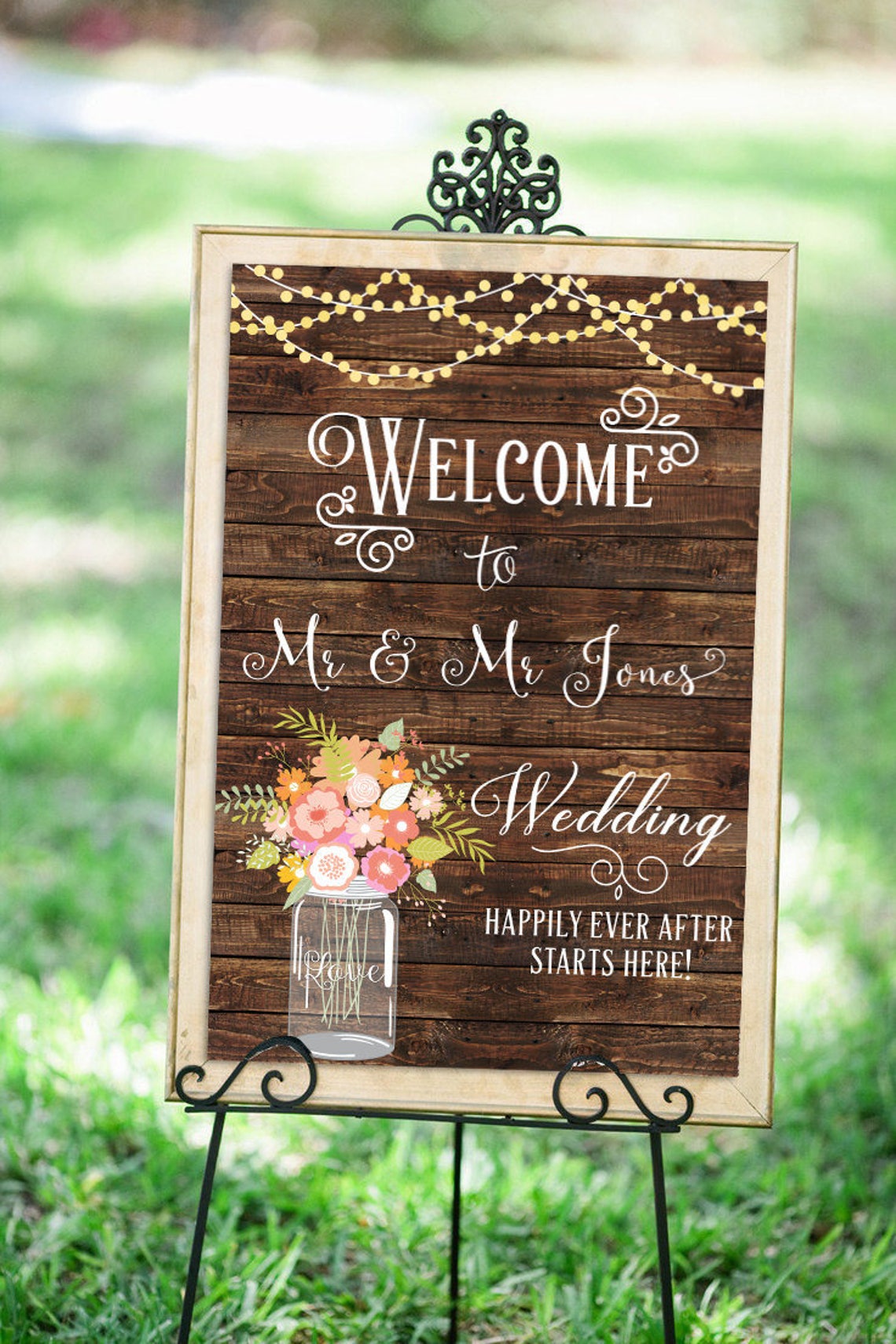 Floral Wedding Sign Printable Rustic Wedding Sign Decor | Etsy