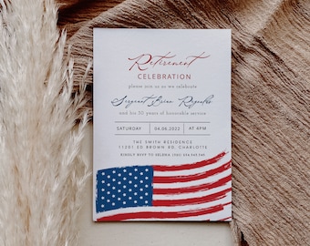 US Navy Farewell, Military Going Away Party, Military Retirement Invitation, US Navy Marines Army Air Force Police Retirement Invite,
