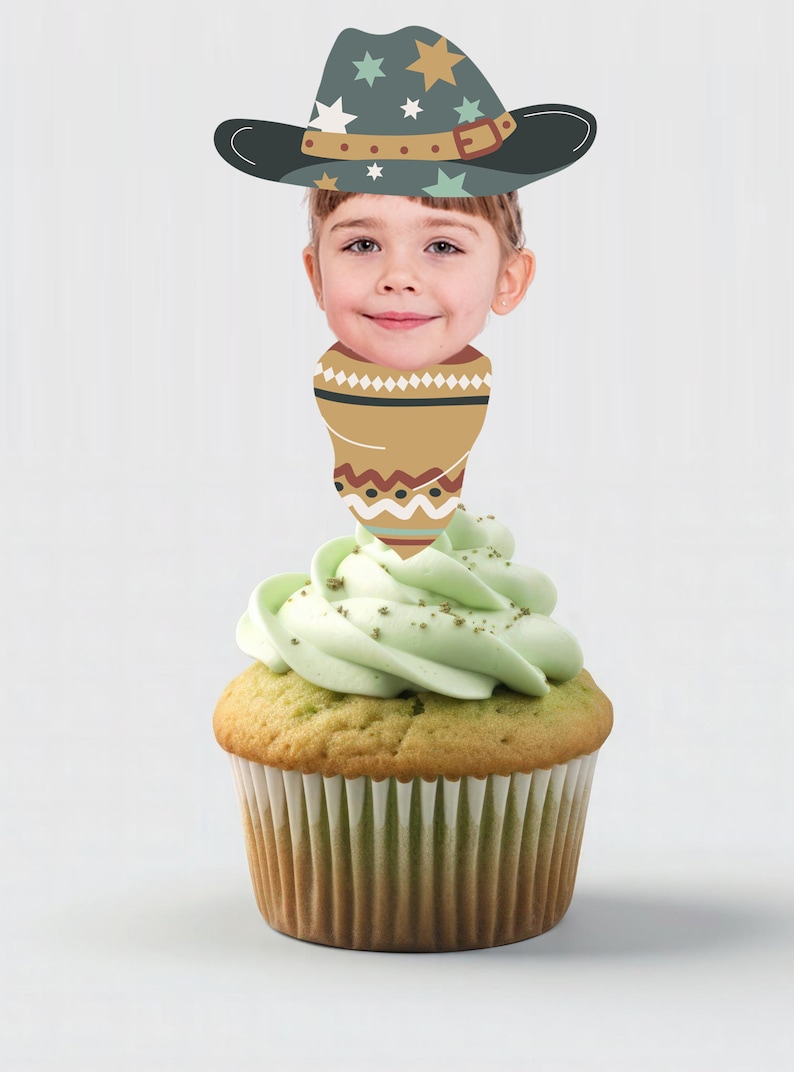 First Rodeo Birthday Cupcake Topper Printable, Retro Rodeo Birthday ...