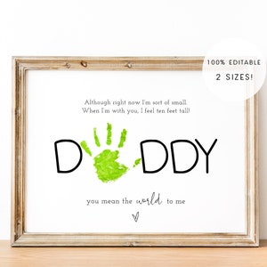Daddy Handprint Poem, Kids Baby Toddler Keepsake Memory Craft, Foot Feet Art Craft Dad Father&#39;s Day, Hand Art Craft, Dad Handprint Art Craft