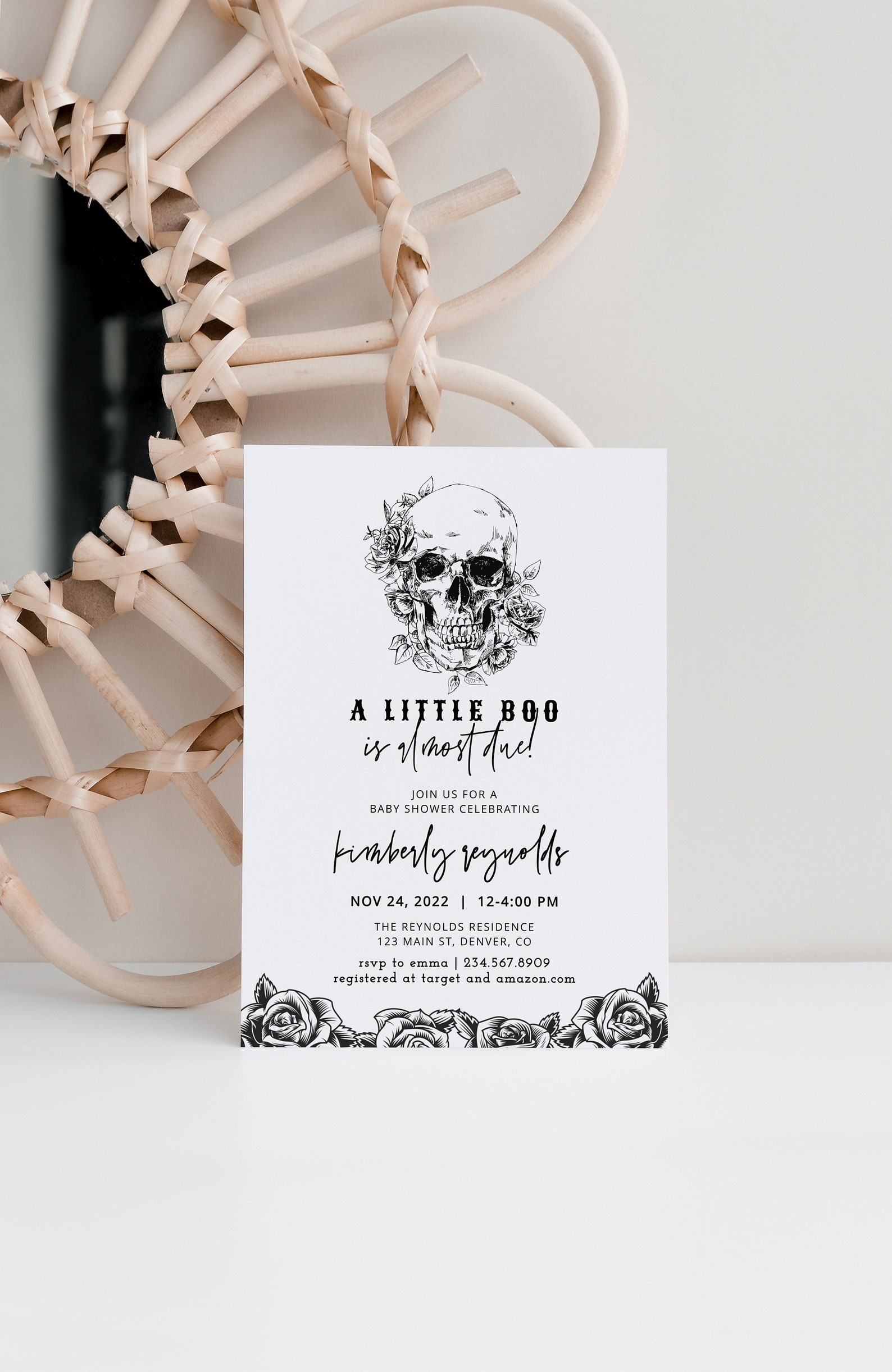 Halloween Baby Shower Invitation Digital A Little Boo is Etsy