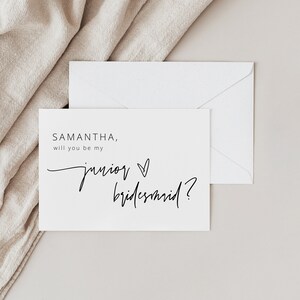 Junior Bridesmaid Proposal Card, Bridesmaid Printable Template, Will ...