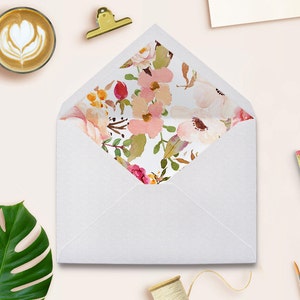 Envelope Liners, Envelope Liners Printable, Floral Envelope Liners, Wedding Envelope Liners, Instant Download Envelope Liners,