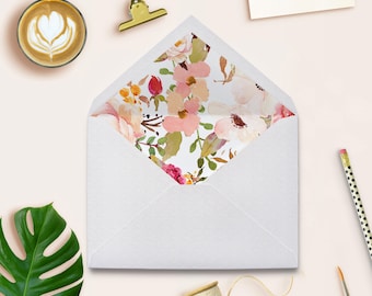 Envelope Liners, Envelope Liners Printable, Floral Envelope Liners, Wedding Envelope Liners, Instant Download Envelope Liners,