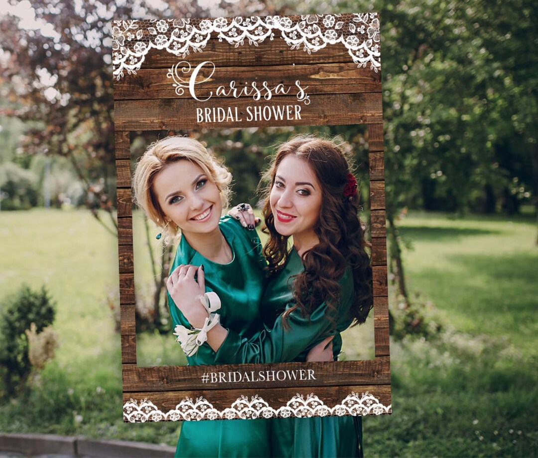 Bridal Shower Photo Booth Frame, Photobooth Frame Template, Rustic