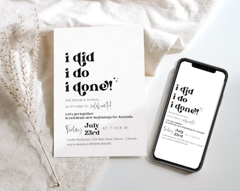 Divorce Party Invitation, Divorced Party, Divorce Party, Single AF party, Divorce Party Invite, Editable Template, Instant Download