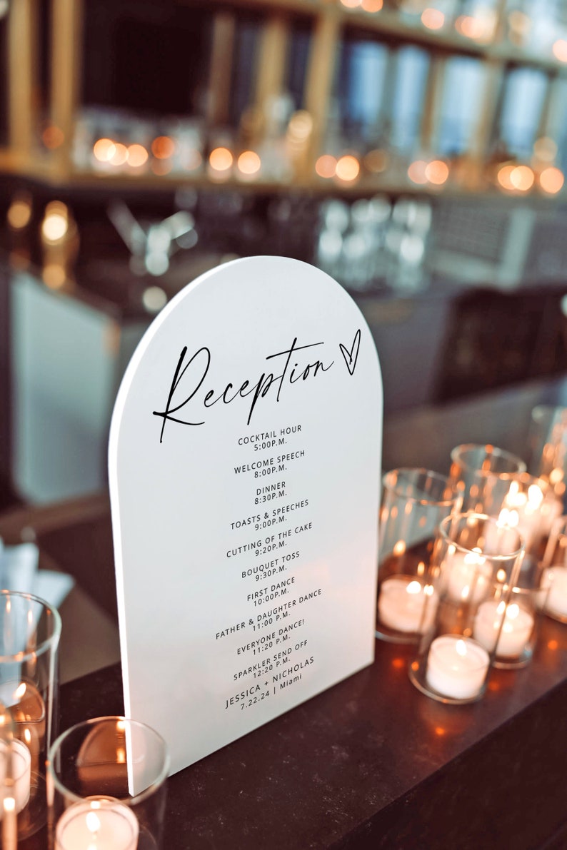 Reception Written Wedding Reception Program Template, Reception Program Sign, Wedding ...