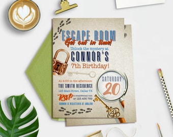 Escape Room Birthday Invitation, Escape Room Party Invite, Escape Room Theme Party, escape room printable invitations, escape room