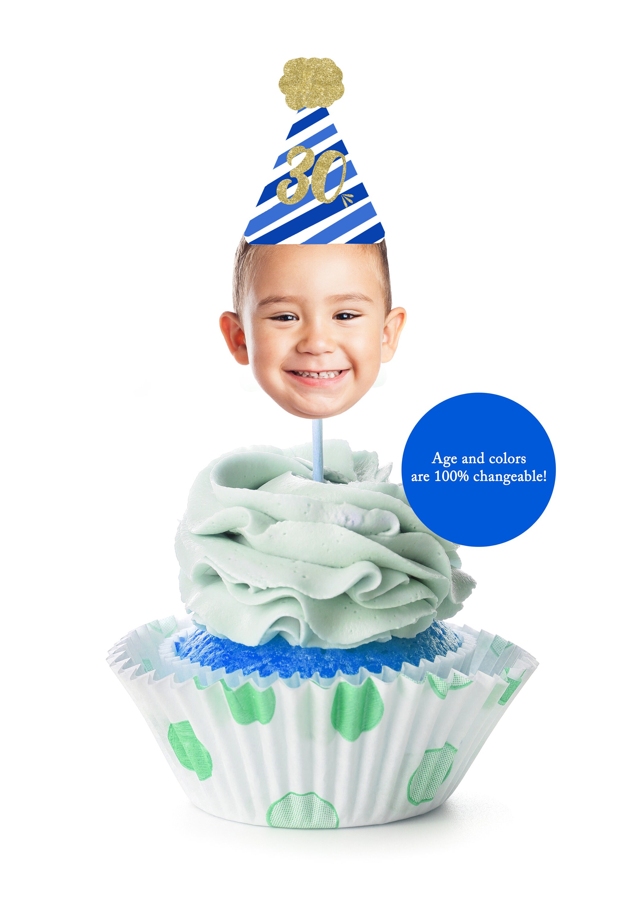 Birthday Cupcake Toppers With Photo Printable Cupcake Topper Etsy