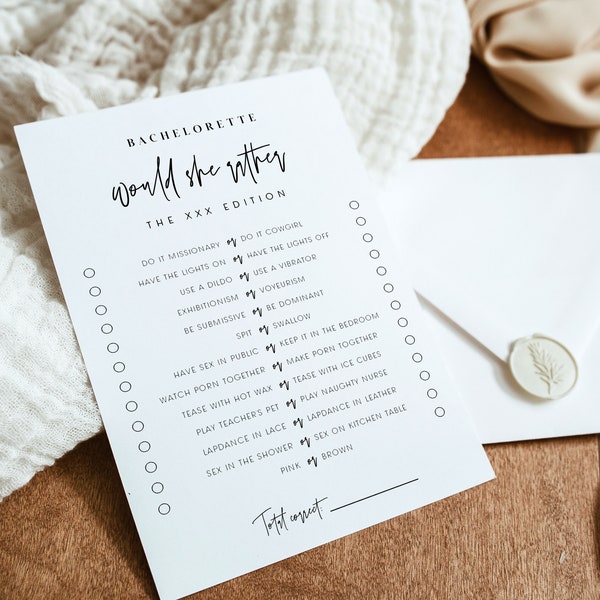 Would She Rather Naughty Bridal Shower Game - Etsy