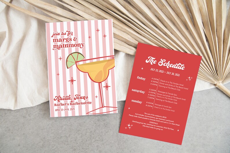 Margs and Matrimony Bachelorette Invite, Margarita and Matrimony ...
