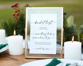 Wedding Guestbook Bucket List Sign, Editable Wedding Guest Book Alternative Bucket List Template, Modern Wedding Guestbook Sign | MIA