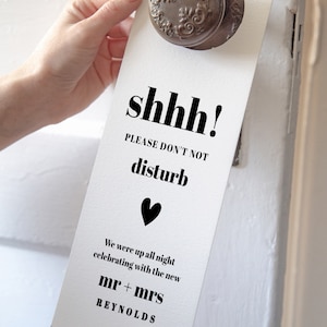 Minimalist Wedding Door Hanger Template, Do Not Disturb Door Tag, Modern Elegant, Wedding Printable, Editable Template, Instant Download