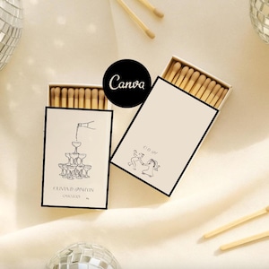 Matchbox Wedding Favors, Wedding Matches Favor Labels, Old Money Wedding Decor, Gift for Guests Wedding, 90s Wedding Decor, Matchbox Gift