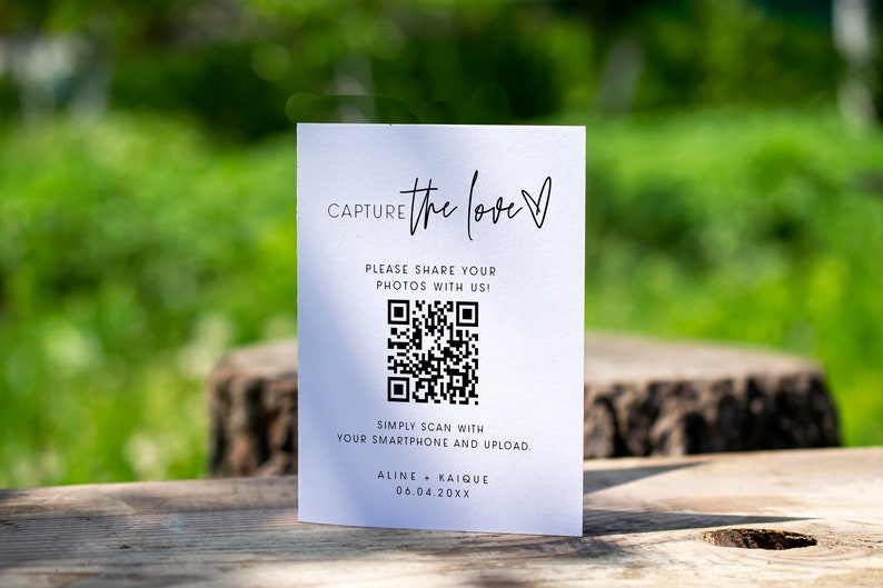 ELLIA Capture the Love QR Code Schild Moderne Hochzeit Etsy.de