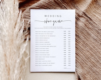 Plantilla de juego de zapatos de boda, juego de ducha de boda moderno, editable él dijo que ella dijo, el juego de zapatos, juegos divertidos de despedida de soltera, bricolaje