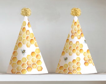 Bee Birthday Party Hat, Bumble Bee Birthday Decorations, Happy Bee Day Party Hat Decorations, It’s My Bee Day Birthday Outfit, Bee Day Decor